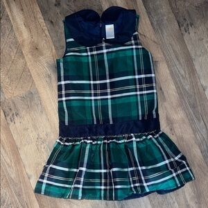 Gymboree Navy and Green Plaid Dress sz 5